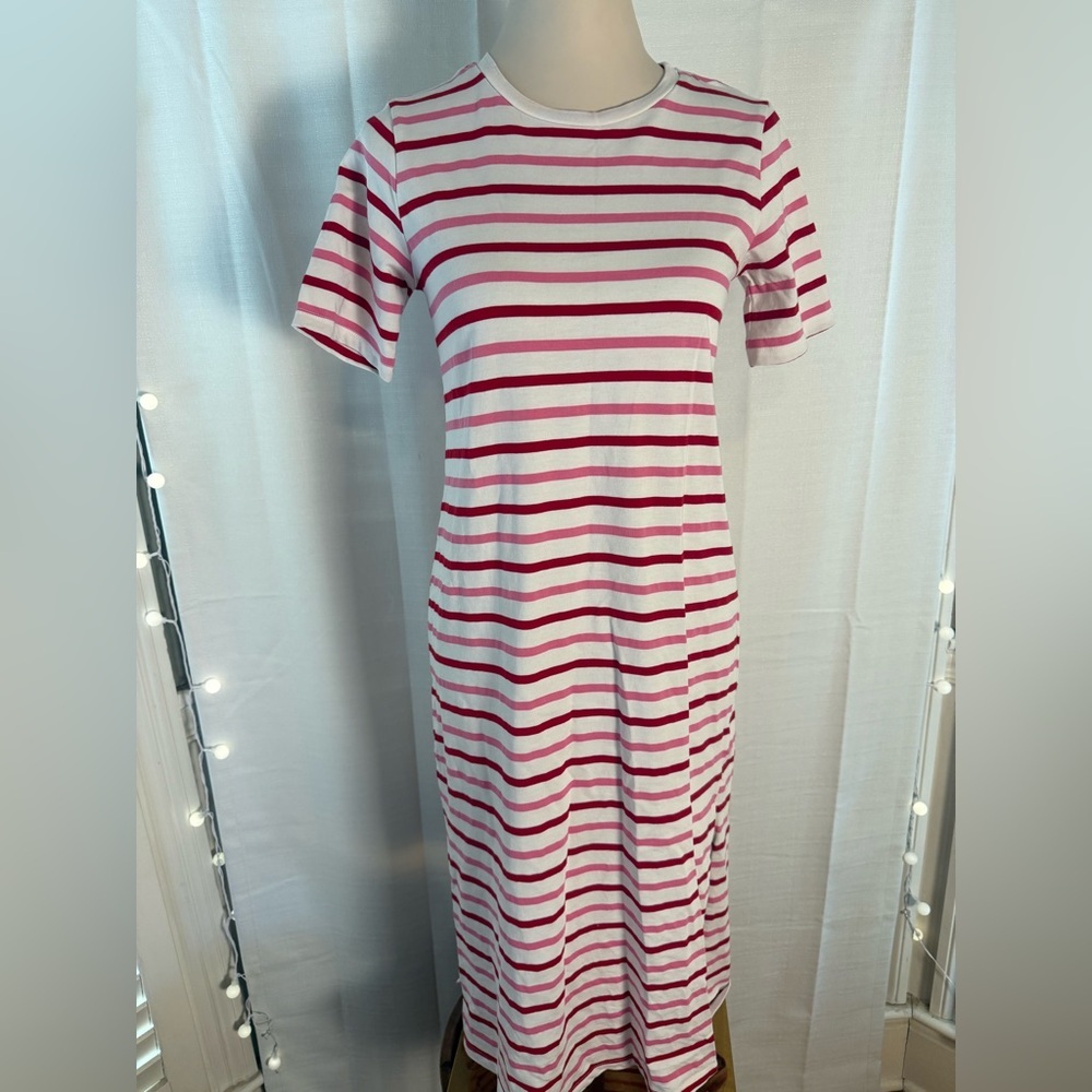 Pomander Place Red and White Striped Maxi Dress